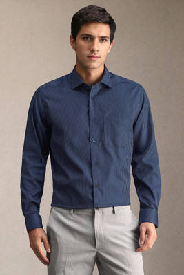 LOUIS PHILIPPE Men Striped Formal Dark Blue Shirt