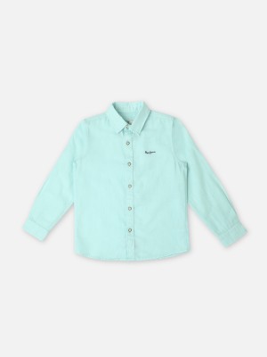 Pepe Jeans Boys Solid Casual Light Blue Shirt