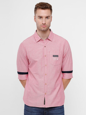 WROGN Men Solid Casual Red Shirt