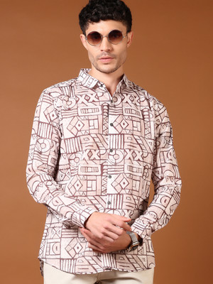 V-MART Men Printed Casual Brown Shirt