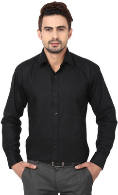 Super Westan Men Solid Casual Black Shirt
