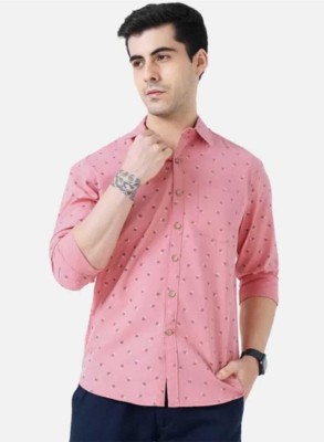 Club maxx Men Printed Casual Pink, Maroon, White Shirt