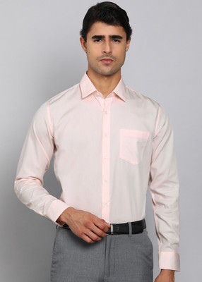 VAN HEUSEN Men Solid Formal Orange Shirt