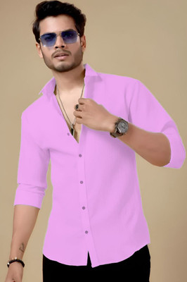 Marmic Fab Men Solid Casual Pink Shirt