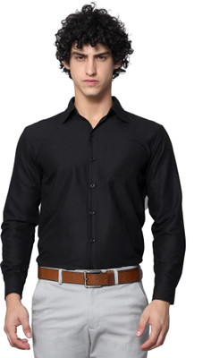 STELLALIFE Trend Men Solid Casual Black Shirt