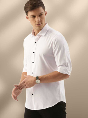 New4u creation Men Solid Formal White Shirt
