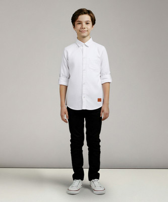 KILLER Boys Solid Casual White Shirt