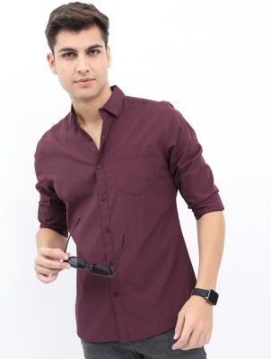 KETCH Men Solid Casual Purple Shirt