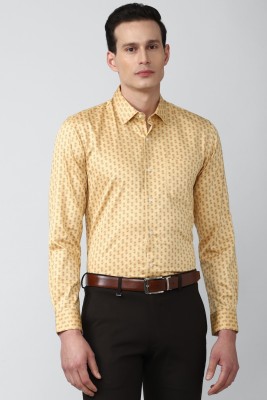 PETER ENGLAND Men Printed Formal Gold Shirt