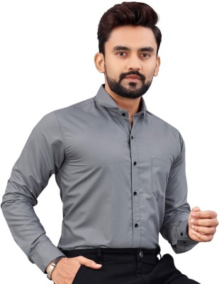 Khushi Creation Men Solid Casual Grey Shirt