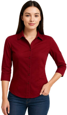 ZUNAIRA GARMENTS Women Solid Formal Red Shirt
