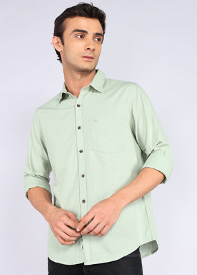 WROGN Men Solid Casual Light Green Shirt