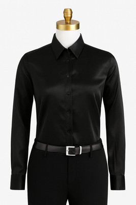 Kumrendra Fashion Women Solid Formal Black Shirt