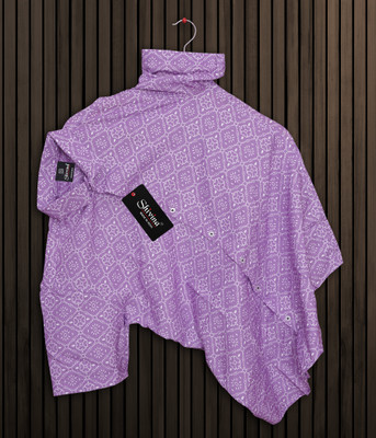 MahakaalJAN Men Printed Formal Purple Shirt