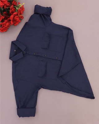 SHFASHION Men Solid Casual Blue Shirt