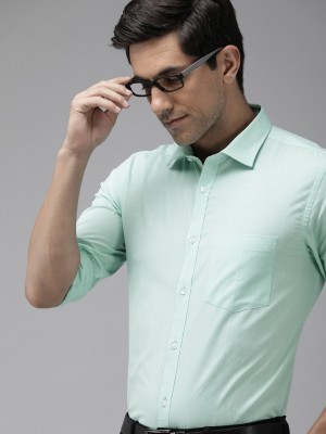 PARK AVENUE Men Checkered Formal Green Shirt