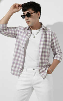 U TURN Men Printed Casual Purple Shirt