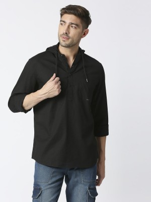 Pepe Jeans Men Solid Casual Black Shirt