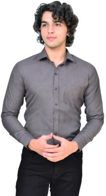 evion Men Solid Formal Grey Shirt