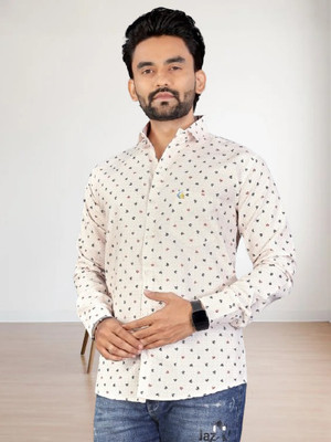 ISUEL FAB Men Checkered Casual Orange Shirt