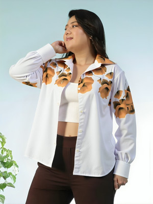 THECLASSICTOGS Women Printed Casual White Shirt