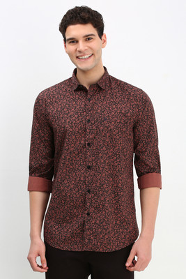 Allen Solly Men Solid Formal Brown Shirt