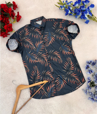 SHFASHION Men Printed Casual Green Shirt