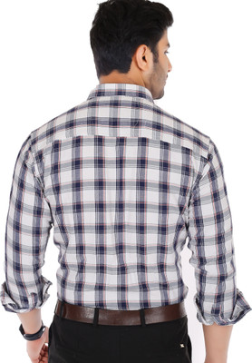 Shreyash Trend Men Solid Casual White, Red, Dark Blue Shirt