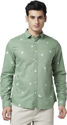 Urban Ranger by Pantaloons Men Printed Casual Green, White Shirt