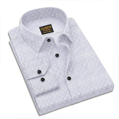 clinch fashion Men Self Design Casual White Shirt
