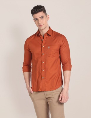 U.S. POLO ASSN. Men Solid Casual Orange Shirt