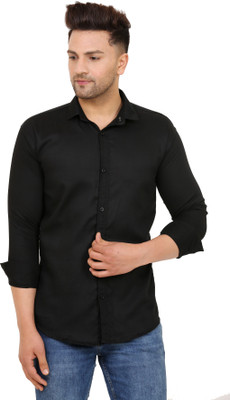 BDC ELEGANT Men Solid Casual Black Shirt
