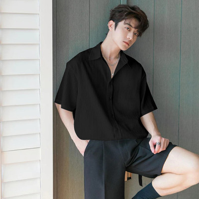 ugam traders Men Checkered Casual Black Shirt