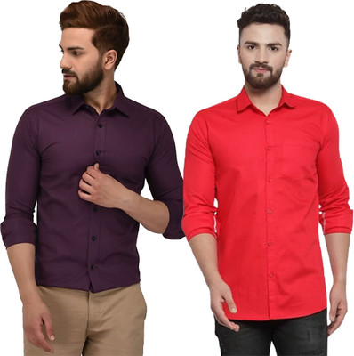 Modernity Men Self Design Casual Multicolor Shirt(Pack of 2)