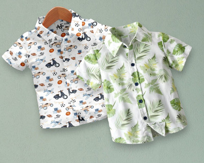 SPAROW ENTERPRISE Boys Printed Casual Multicolor Shirt(Pack of 2)