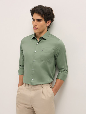 THE BEAR HOUSE Men Solid Formal Green Shirt