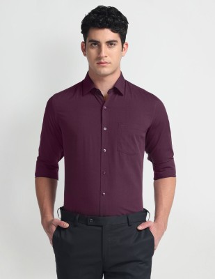 ARROW Men Solid Formal Purple Shirt