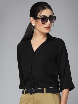 Style Quotient Women Solid Casual Black Shirt