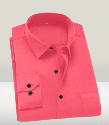PAVITRAHUB Men Solid Casual Pink Shirt