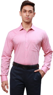 PARK AVENUE Men Self Design Formal Pink Shirt