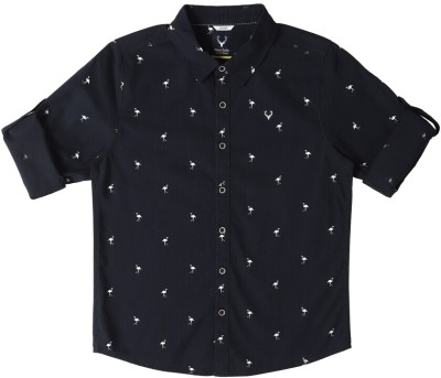 Allen Solly Boys Printed Casual Dark Blue, White Shirt