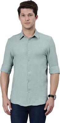 Eletia Men Ethnic Motifs Casual Light Green Shirt