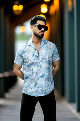 Aarvi Trendzz Men Printed Casual White, Blue Shirt