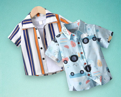 RAVYA TRENDZ Boys Printed Casual Multicolor Shirt