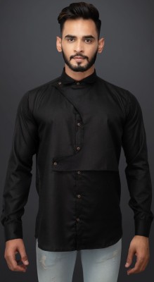 FURBO Men Solid Formal Black Shirt
