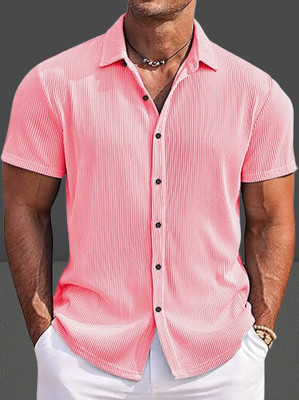 Marmic Fab Men Solid Casual Light Blue Shirt