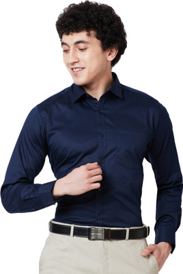 PARK AVENUE Men Solid Formal Dark Blue Shirt