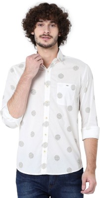 MUFTI Men Printed Casual White Shirt