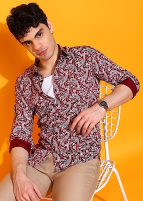 Surhi Men Ethnic Motifs Casual Maroon Shirt