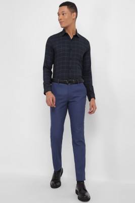 Allen Solly Men Checkered Formal Dark Blue, Light Blue Shirt